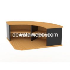 Receptionist Counter Size 75  - Expo MP RC 075 + Metal Pole / Beech 
